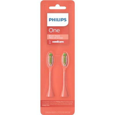 Philips One by Sonicare 2 Replacement Brush Heads Coral