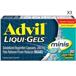 Advil Liqui Gels Minis Pain Reliever 80 Liquid Filled Capsules 3 Packs