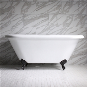 59in Acrylic Double End Clawfoot Bathtub with Feet