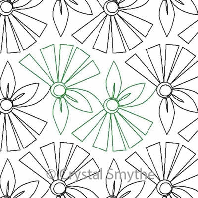 Digital Quilting Design So Chic Blooms by Crystal Smythe.