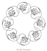 Jacobean Curls Wreath by Ida Houston. This image demonstrates how this computerized pattern will stitch out once loaded on your robotic quilting system. A full page pdf is included with the design download.