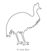 Digital Quilting Design Emu Motif by Judy Barr.