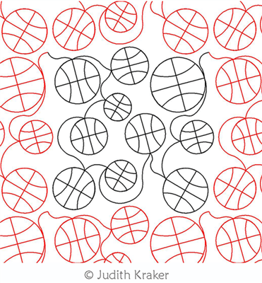 Digital Quilting Design Basketballs Panto by Judith Kraker.