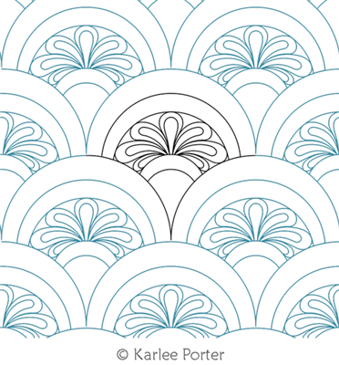 Digitized Longarm Quilting Design Happy As A Clam Plumage was designed by Karlee Porter.
