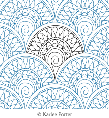 Egyptian Elegance Clam by Karlee Porter. This image demonstrates how this computerized pattern will stitch out once loaded on your robotic quilting system. A full page pdf is included with the design download.