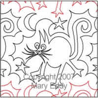 Digital Quilting Design Kitty Kat by Mary Eddy.