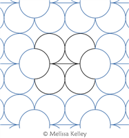 Sweet Circles by Melissa Kelley. This image demonstrates how this computerized pattern will stitch out once loaded on your robotic quilting system. A full page pdf is included with the design download.