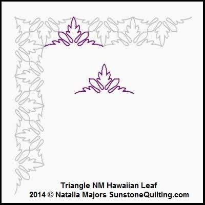 Digital Quilting Design Hawaiian Leaf Triangle by Natalia Majors.