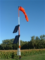 Solar Powered Lighted Windsock And Pole System