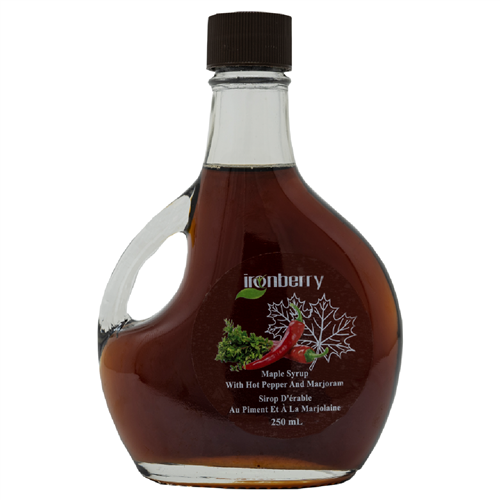 Maple Syrup with Hot Peppers and Marjoram. 250ml (Non-GMO, gluten-free, Kosher, and Vegan) - IronBerry