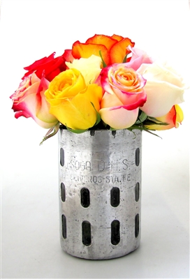1930s Vintage Seltzer Flower Vase | The Seltzer Shop | Colored Argentine seltzer bottle - vintage seltzer pendant light - wine chiller interior design elements
