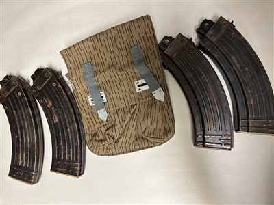 EAST GERMAN 22LR AK47 MAGAZINES WITH POUCH.