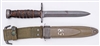 US GI M4 WWII LEATHER HANDLE BAYONET WITH M8A1 SCABBARD