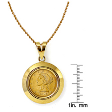 $5 Liberty Gold Piece Half Eagle Coin in 14k Dome Shape Bezel