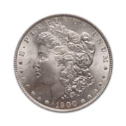 1900P Morgan Silver Dollar in Fine Condition (F15) Graded by AACGS