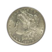 1880CC Morgan Silver Dollar in Uncirculated Condition (MS62) Graded by AACGS