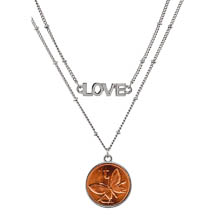 Butterfly Coin Double Strand Love Necklace