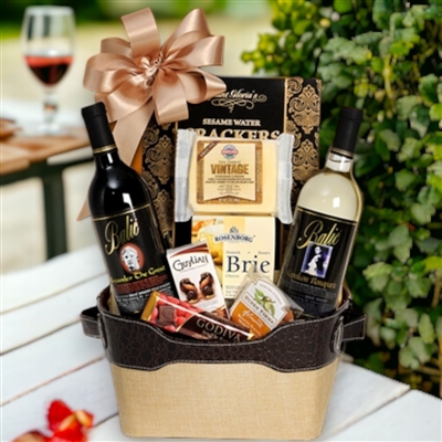 Vintage Wine and Cheese Tote
