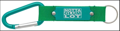 Carabiner Two-Tone Green Deluxe Keychain with Notta Glum Lot Logo in White