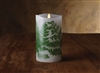 Luminara - Flameless LED Candle - Embedded Ferns - Indoor - Unscented White Wax - Remote Ready - 4" x 7"