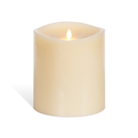Luminara - Flameless LED Candle - 360-Degree Large Indoor Pillar - Unscented Ivory Wax - Remote Ready - 6" x 6"