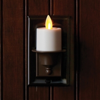 Liown Moving Flame - Automatic Flameless LED Tealight Plug-In Night Light - Indoor - Ivory & Brown ABS