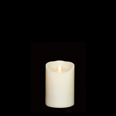 Liown - Moving Flame - Flameless LED Candle - Indoor - Ivory Unscented Wax - Remote Ready - 4" x 5"