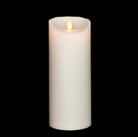Liown - Moving Flame - Flameless LED Candle - Outdoor - Ivory ABS Plastic - Unscented - Remote Ready - 3.5" x 9"