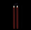 Liown Moving Flame - Flameless LED Taper Candles (Pair) - Indoor - Unscented Red Wax - 7/8" x 10" - Remote Ready