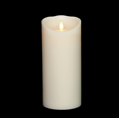 Liown - Moving Flame - Flameless LED Candle - Indoor - Ivory Unscented Wax - Remote Ready - 4" x 9"