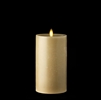 Liown - Moving Flame - Flameless LED Candle - Indoor -  Chalky Finish - Light Taupe Unscented Wax - Flat Top - Remote Ready - 3.5" x 7"