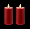 Liown - Moving Flame - Flameless LED Candles - Pair of 2-Inch x 3.5-Inch Votives - Indoor - Real Red Unscented Wax - Remote Ready