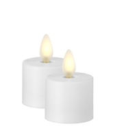 Liown - Flameless LED Tealights - Set of 2 x 1.5-Inch x 1.5-Inch Tealights - White ABS Plastic - Remote Ready