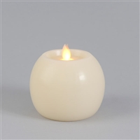 Everlasting Glow - Motion Flame - Flameless LED Candle - Indoor - Ivory Wax - Flat Top Sphere - Vanilla Scented - 3.7" x 3.75"