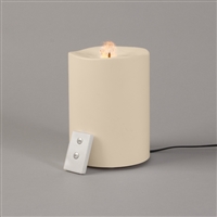 Everlasting Glow - Fountain Flame Wavy Edge Resin - Flameless LED Candle - Indoor - Ivory - 4" x 6" - Remote Ready