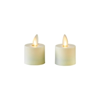 Matchless - Pair of Moving Flame LED Tealight Candles - Indoor - ABS - Ivory - Unscented - Remote Ready - 1.4" x 2"