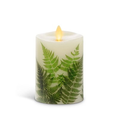 Luminara - Flameless LED Candle - Faux Fern - Indoor - Unscented White Wax - Remote Ready - 3" x 4.5"