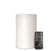 iLLure Artisan Collection - Flameless LED Pillar Candle - 3D Flame w/ Inner Glow - Indoor - Unscented Ice White Distressed-Texture Wax - Remote Included - 4" x 6"