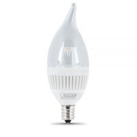Feit Electric - LED Bulb - Clear Candelabra Flame Tip - E12 Base - 40W Equivalent - 3000K Warm White - 310 Lumens - Dimmable