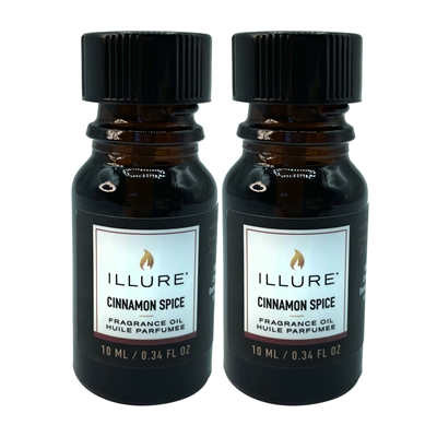 iLLure Fragrance Oils For iLLure Diffuser Pillar Candle - 2 x 0.34 Fluid Ounce Bottles - Cinnamon Spice