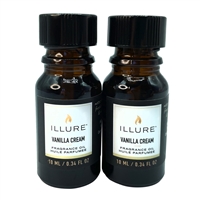 iLLure Fragrance Oils For iLLure Diffuser Pillar Candle - 2 x 0.34 Fluid Ounce Bottles - Vanilla Cream