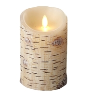 Luminara - Flameless LED Candle - Indoor - Wax - Birch Bark - 3.5" x 5" - Remote Ready