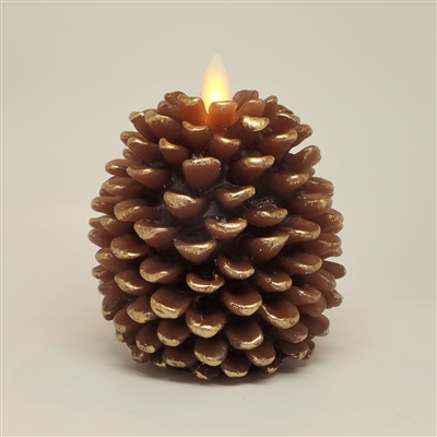Luminara - Flameless LED Candles - Pine Cone Shape - 3.25-Inch x 4-Inch - Brown Wax - Remote Ready