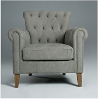 Seriena Santa Fe Tufted Back Accent Chair with Natural oak wood legs