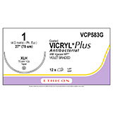ETHICON Suture, Coated VICRYL Plus, Taper Point, XLH, 27", Size 1. MFID: VCP583G