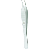 MILTEX ADSON Dressing Forceps, 4-3/4" (120mm), delicate, angled, serrated. MFID: 6-118A