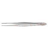 MILTEX Dressing Forceps, delicate pattern fluted handles, 5-1/8" (130mm), serrated tips. MFID: 6-26