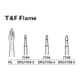 MILTEX Trimming & Finishing Bur, Flame, 7108, Friction Grip, 19 mm long. MFID: DFG7108-5