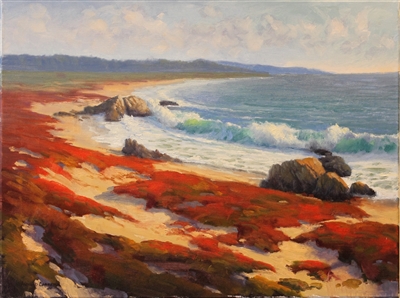 "Asilomar Beach", California Seascape Oil Painting by Armand Cabrera