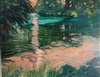 "Secluded Waters", Martha Saudek Landscape Oil Painting